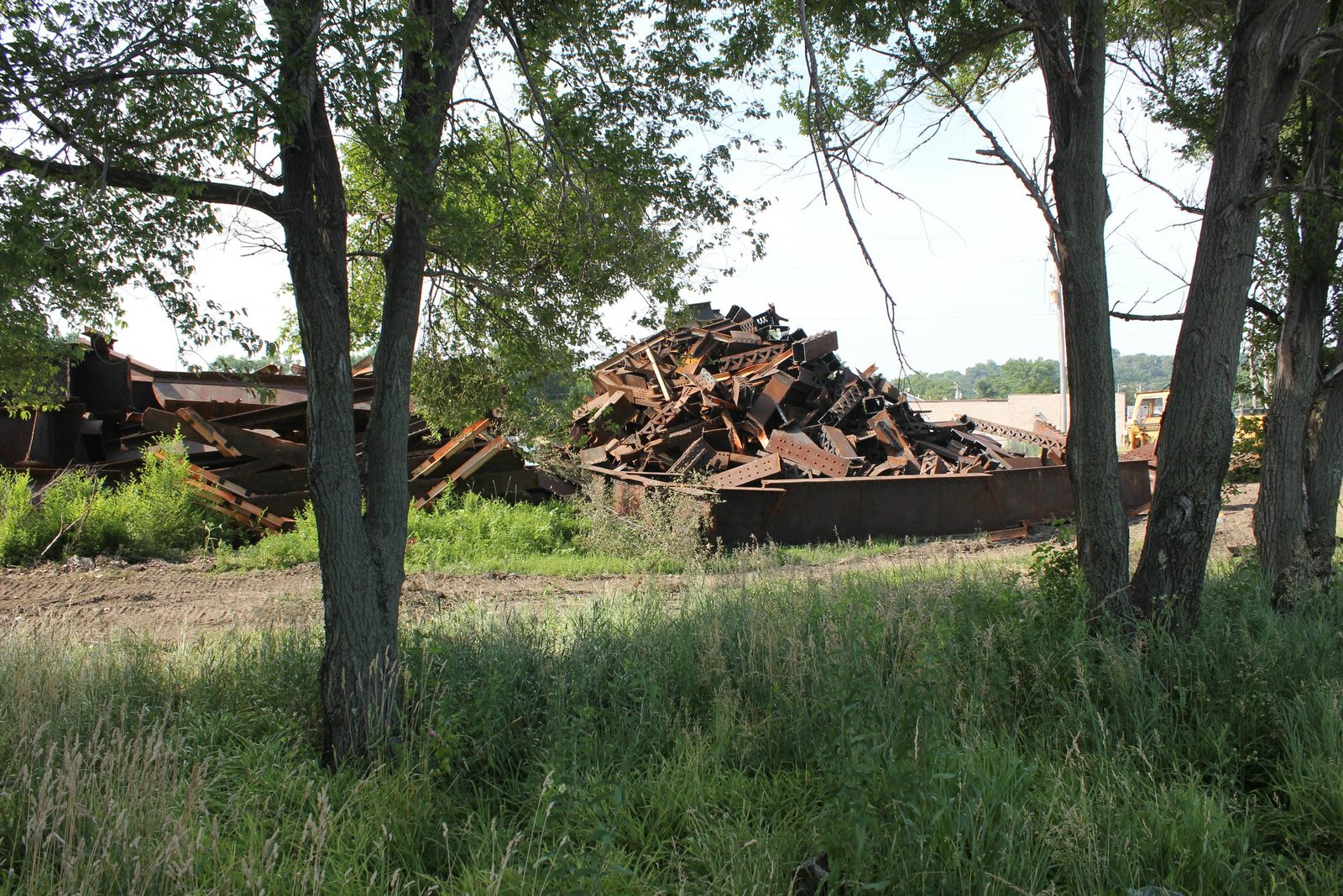Scrap steel from bridge during demolition